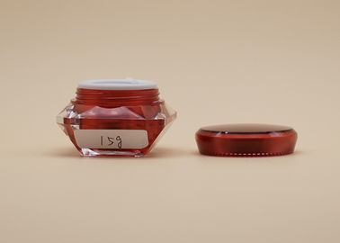 Wadah Krim Kosmetik Berlian, Pot Kosmetik Akrilik Kecil Warna Merah