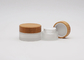 Wadah Jar Kosmetik Frosted Clear Cream 100g Kosong Dengan Tutup Bambu