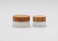Wadah Jar Kosmetik Frosted Clear Cream 100g Kosong Dengan Tutup Bambu