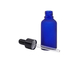 Botol Minyak Esensial Penetes Kaca Kosmetik Frosted Blue 100ml Dengan Penetes Plastik