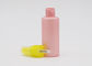 Flat Shoulder Pink PET 50ml Botol Semprot Plastik Kecil Isi Ulang Dengan Pompa Kuning
