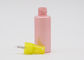 Flat Shoulder Pink PET 50ml Botol Semprot Plastik Kecil Isi Ulang Dengan Pompa Kuning