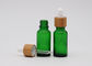 Minyak Hijau 18mm Botol Penetes Kaca Kosmetik Dengan Pipet Pencetakan Bambu