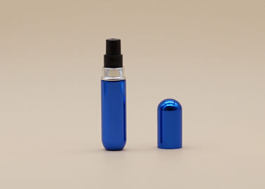 Biru Semprot Parfum Reusable Botol Aluminium Menangani Permukaan Teroksidasi Berselubung