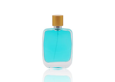 Bentuk Persegi 50ml Botol Parfum Kosmetik Dengan FEA15 Snap On Parfum Pump