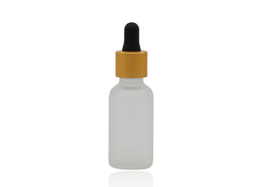 50ml Frosted Clear Oil Botol Kaca Botol Minyak Esensial Dengan Penetes Emas Matte