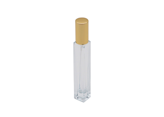 Botol Penguji Parfum Cologne Persegi Dengan Pompa Semprot Aluminium Emas