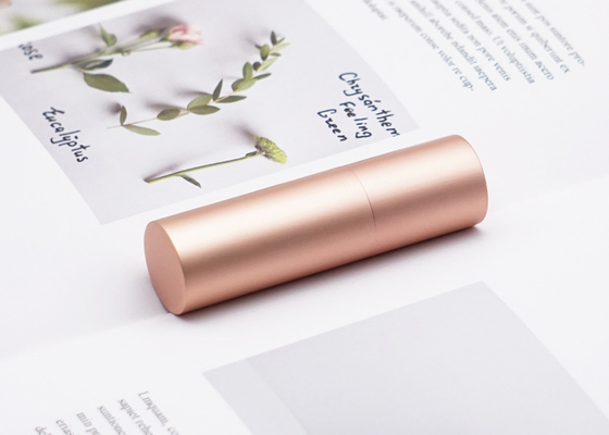 Cylinder Rose Gold 3.5g Tabung Lipstik Wadah Kosmetik Magnetik Aluminium