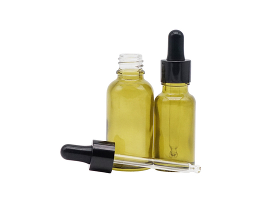 Kosmetik 30ml Botol Minyak Esensial Sablon Penetes Kaca Hijau