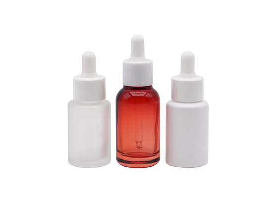 Botol Penetes Kaca Silinder Putih 15ml Kosmetik Minyak Esensial Kosong