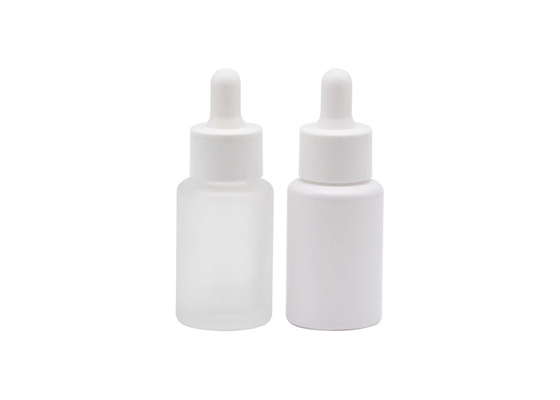 Botol Penetes Kaca Silinder Putih 15ml Kosmetik Minyak Esensial Kosong