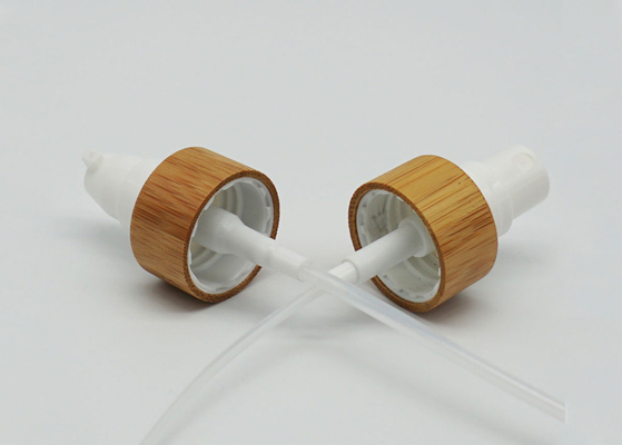 Sekrup 20mm Plastik Penyemprot Kabut Halus Dengan Kerah Bambu Untuk Botol