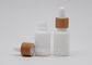 Kaca Putih Botol Aromaterapi Porselen 30ml Dengan Penetes Bambu Putih