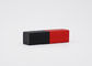 Tabung Lip Balm Persegi Tabung Aluminium Magnet Ribbed Dengan Warna Hitam Dan Merah