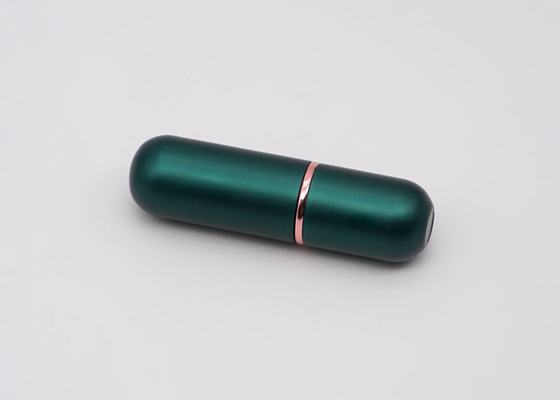 Bentuk Oval Tabung Lip Balm Kosong Magnetik Hijau Tua