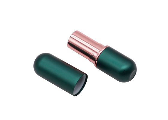 Bentuk Oval Tabung Lip Balm Kosong Magnetik Hijau Tua