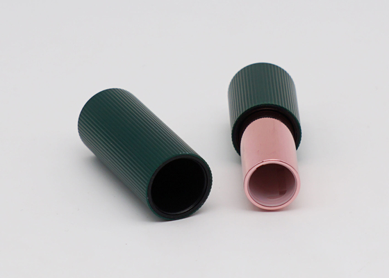 Bentuk Oval Tabung Lip Balm Kosong Magnetik Hijau Tua