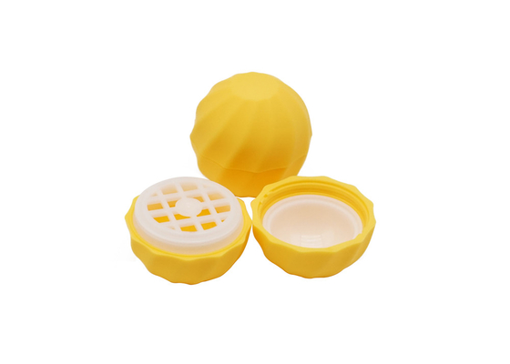 Kecil MOQ Kuning Tabung Lip Balm Kosmetik 7g Bentuk Bola Plastik Tabung Balsem Bibir