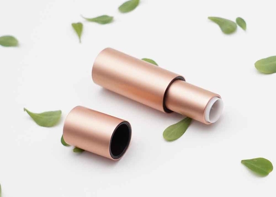 Cylinder Rose Gold 3.5g Tabung Lipstik Wadah Kosmetik Magnetik Aluminium