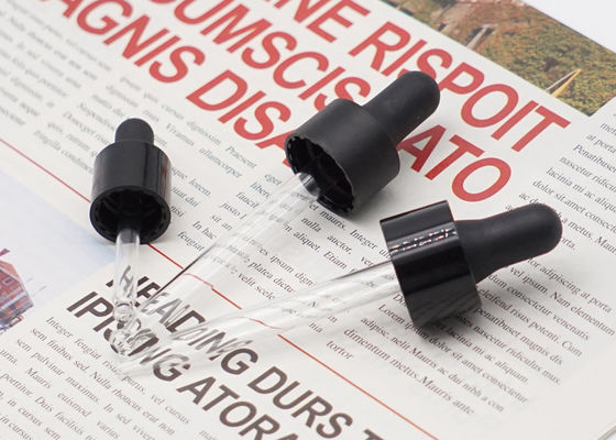 15mm 18mm 24mm Black Glass Dropper Pipet Tutup Plastik Halus Untuk Botol