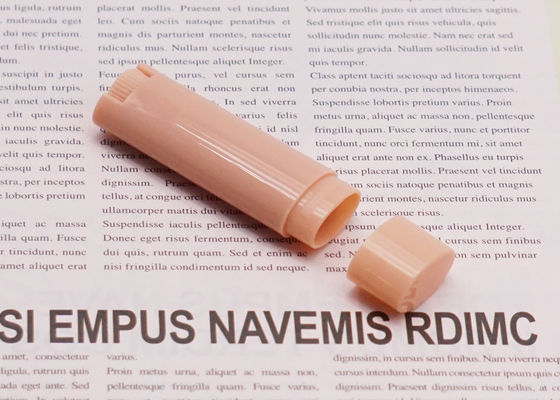 Bentuk Oval Tabung Kontainer Deodoran Kosong 4.5g Plastik Lip Balm Oranye Muda