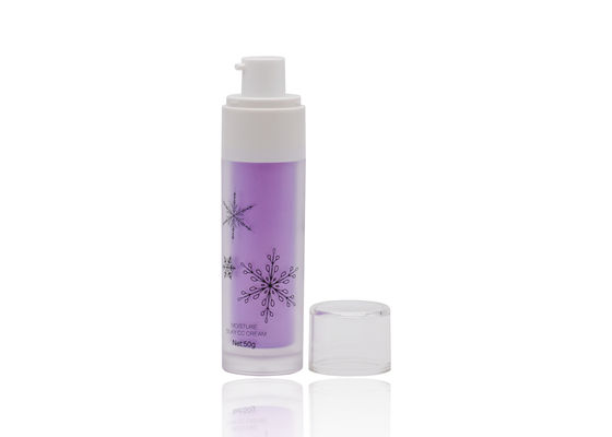 50ml Frosted Purple Cream Semprot Botol Setengah Topi Dengan Sablon Sutra Hitam