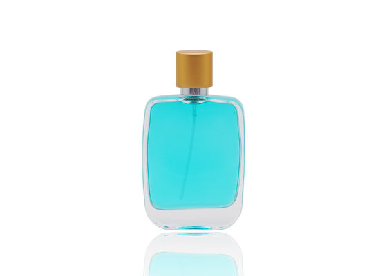 Bentuk Persegi 50ml Botol Parfum Kosmetik Dengan FEA15 Snap On Parfum Pump